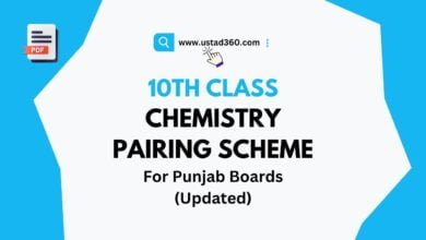 Matric 10th Class Chemistry Paper Pairing Scheme Latest
