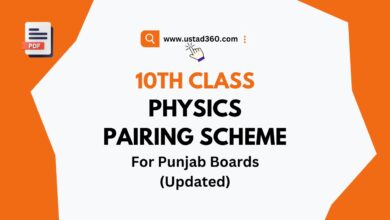 Matric Class 10th Phsyics Paper Pairing Scheme Latest