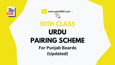 Matric Part 2 - Class 10 Urdu Paper Pairing Scheme