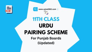 1st Year / Class 11th Urdu Paper Pairing Scheme for Punjab Boards