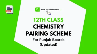 2nd Year / 12th Class Chemistry Pairing Scheme for Punjab Boards