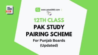 12th Class Pak Study / Mutalia Pakistan Paper Pairing Scheme