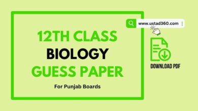 12th Class Biology Guess Paper for Punjab Boards PDF