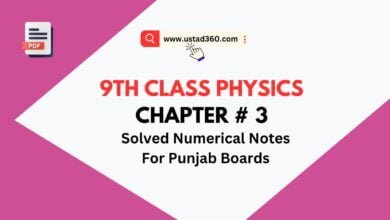 Matric 9th Physics Chap 3 Numerical Notes PDF Download