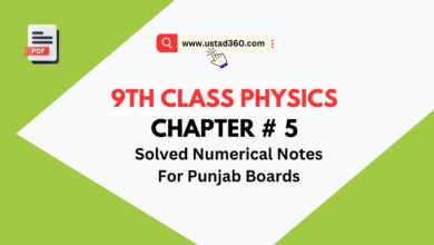 9th Class Physics Chapter 5 Numericals Solved Notes PDF