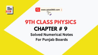 Matric 9th Class Physics Chapter 9 Solved Numerical Notes PDF
