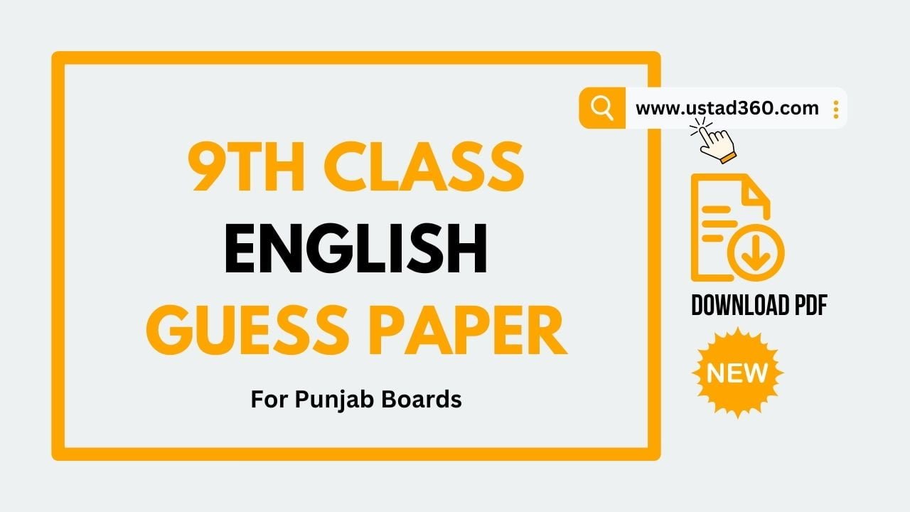 9th Class English Guess Paper 2024 Punjab Boards Ustad360