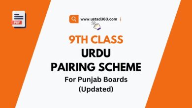 9th Class Urdu Pairing Scheme for Punjab Boards