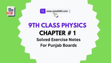 9th Class Physics Chapter 1 Solved Exercise Notes PDF
