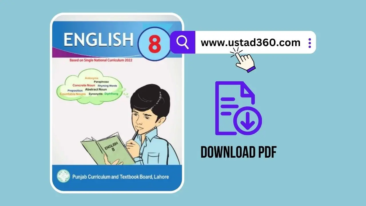 8th Class English Textbook 2025 by Punjab Board Ustad360