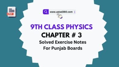 9th Class Physics Chapter 3 Solved Exercise Notes PDF
