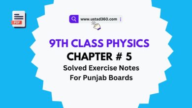 9th Physics Chapter 5 Punjab Textbook Solved Exercise Notes PDF