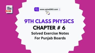 Matric Class 9 Physics Chapter 6 Solved Textbook Exercise Notes PDF