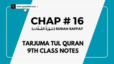 9th tarjuma tul quran chapter 16 Surah Saffat notes