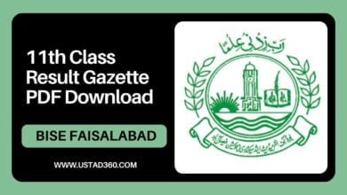 11th Class / 1st Year BISE Faisalabad Result Gazette PDF