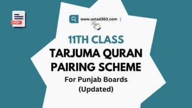 1st Year / 11th Class Tarjuma Tul Quran Pairing Scheme
