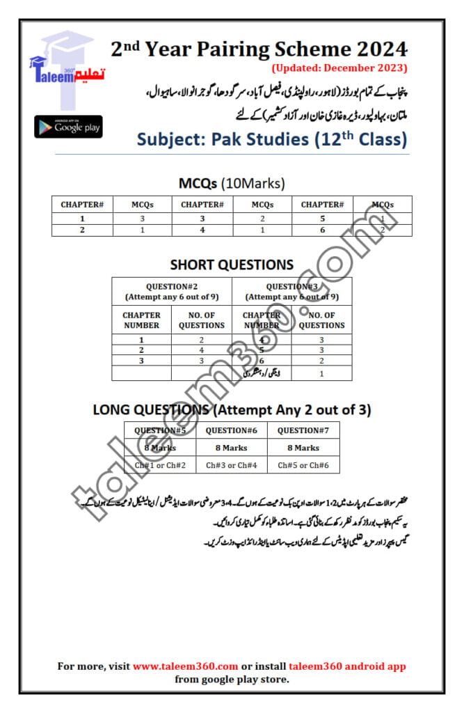 12th-class-pak-study-pairing-scheme-2024-ustad360