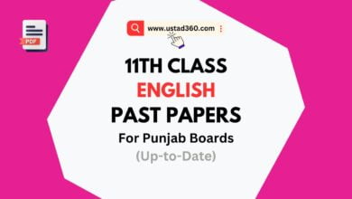 11th Class / 1st year English past papers pdf for Punjab