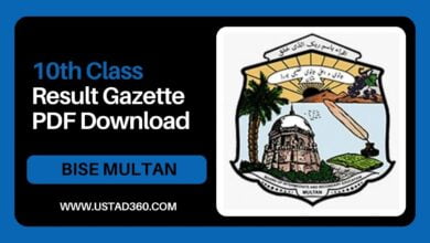 Matric 10th Class Multan Board Result Gazette PDF Download