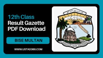 Download Multan Board 2nd Year / 12th Class Result Gazette PDF