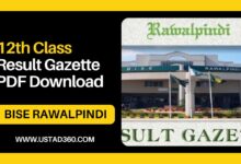 12th Class / 2nd Year Rawal Pindi Board Result Gazette PDF Download