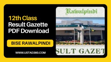 12th Class / 2nd Year Rawal Pindi Board Result Gazette PDF Download
