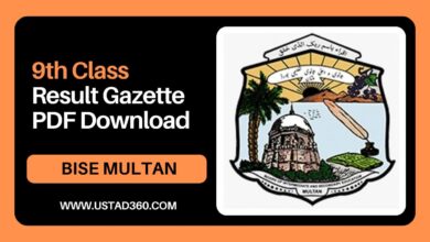Download BISE Multan Board 9th Class Result Gazette PDF