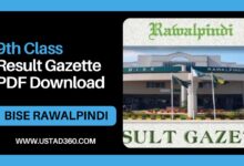 BISE Rawalpindi Board 9th Class Result Gazette PDF Download