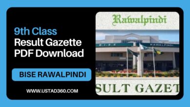 BISE Rawalpindi Board 9th Class Result Gazette PDF Download
