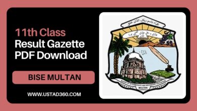 Download 11th Class Result Gazette PDF by BISE Multan Board