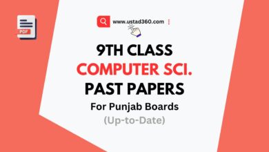 Computer Science 9th Class Past Papers PDF for All Punjab Boards
