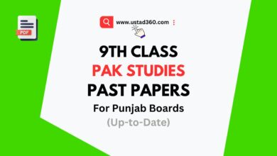 Matric 9th Class Pak Studies / Mutalia Pakistan Past Papers PDF