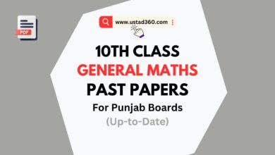 Matric 10th Class General Maths Past Papers PDF for Punjab Boards