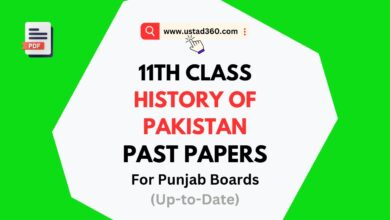 1st Year / 11th Class Pakistan History Past Papers PDF for Punjab Boards