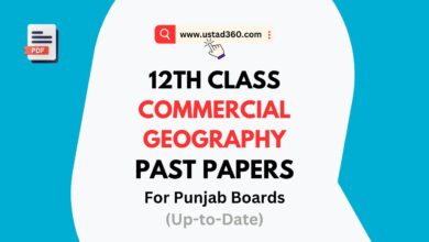 Download 2nd Year / 12th Class Commercial Geography Past Papers PDF for all Punjab Boards