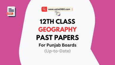 Download 2nd Year / 12th Class Geography past papers pdf for all punjab boards