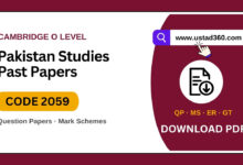 Cambridge O Level Pakistan Studies 2059 past papers, mark schemes, examiner reports and grade thresholds