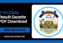 BISE DG Khan 11th class result gazette PDF download