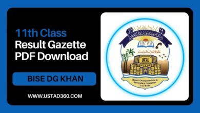 BISE DG Khan 11th class result gazette PDF download
