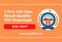 BISE Swat 11th and 12th class result gazette PDF download